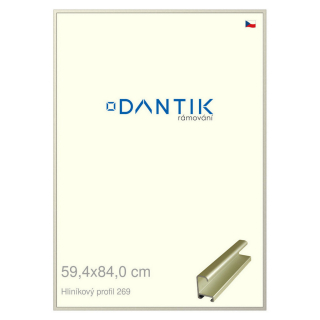 DANTIK rámeček 59,4x84 | ALU profil 7269 zlatá matná (Plexi Čiré)
