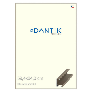 DANTIK rámeček 59,4x84 | ALU profil 6001 champagne (Plexi Čiré)
