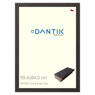 DANTIK rámeček 59,4x84 | RETRO tmavě šedá (Plexi Čiré)