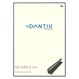 DANTIK rámeček 59,4x84 | ALU profil 7002 Platina matná (Plexi Čiré)