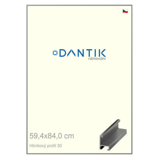 DANTIK rámeček 59,4x84 | ALU profil 6030 Ocelová (Plexi Čiré)