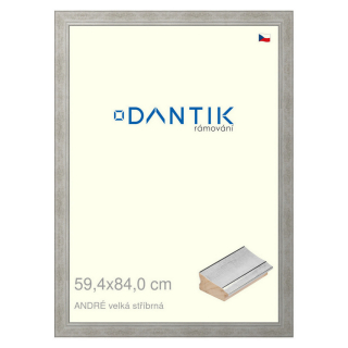 DANTIK rámeček 59,4x84 | ANDRÉ velká stříbrná (Plexi Čiré)