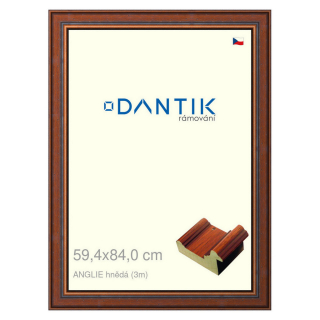 DANTIK rámeček 59,4x84 | ANGLIE hnědá (Plexi Čiré)
