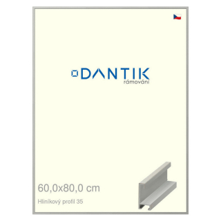 DANTIK rámeček 60x80 | ALU profil 6035 Dýha barevná šedá (Plexi Čiré)