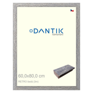 DANTIK rámeček 60x80 | RETRO šedá (Plexi Čiré)