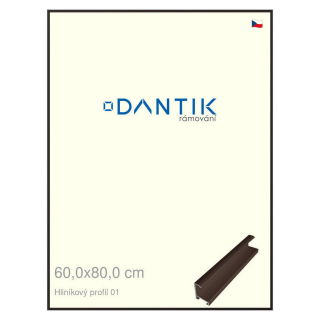 DANTIK rámeček 60x80 | ALU profil 7001 Hnědá matná (Plexi Čiré)