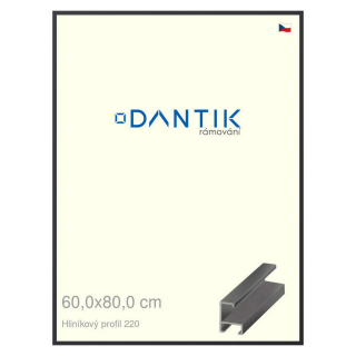 DANTIK rámeček 60x80 | ALU profil 6220 Černá matná (Plexi Čiré)