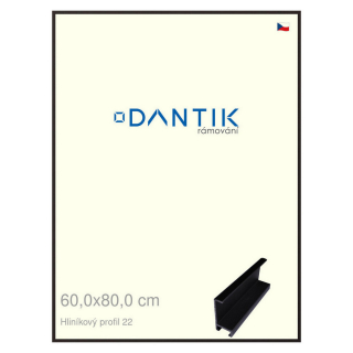 DANTIK rámeček 60x80 | ALU profil 7022 Černá matná (Plexi Čiré)