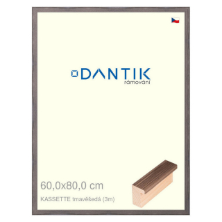 DANTIK rámeček 60x80 | KASSETTE tmavěšedá (Plexi Čiré)