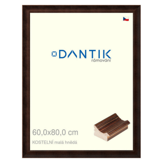 DANTIK rámeček 60x80 | KOSTELNÍ malá hnědá (Plexi Čiré)