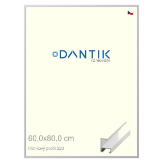 DANTIK rámeček 60x80 | ALU profil 6220 Bílá matná (Plexi Čiré)