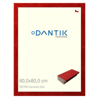 DANTIK rámeček 60x80 | RETRO červená (Plexi Čiré)