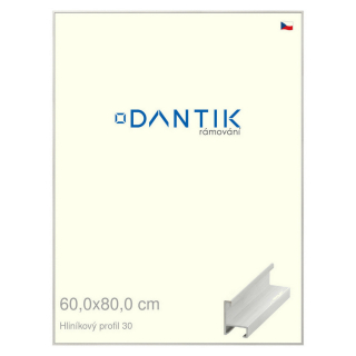 DANTIK rámeček 60x80 | ALU profil 6030 Dýha bílá (Plexi Čiré)