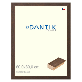 DANTIK rámeček 60x80 | RETRO hnědá (Plexi Čiré)