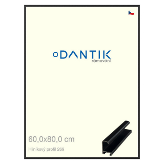 DANTIK rámeček 60x80 | ALU profil 7269 Černá matná (Plexi Čiré)
