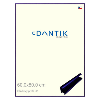 DANTIK rámeček 60x80 | ALU profil 7002 modrá Azur matná (Plexi Čiré)