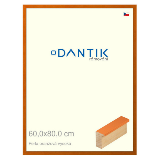 DANTIK rámeček 60x80 | PERLA oranžová vysoká (Plexi Čiré)