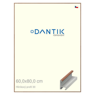 DANTIK rámeček 60x80 | ALU profil 6030 Dýha ořech lak matný (Plexi Čiré)