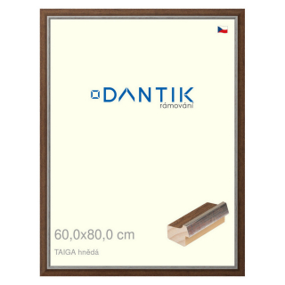 DANTIK rámeček 60x80 | TAIGA hnědá (Plexi Čiré)
