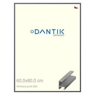 DANTIK rámeček 60x80 | ALU profil 6220 Ocelová (Plexi Čiré)