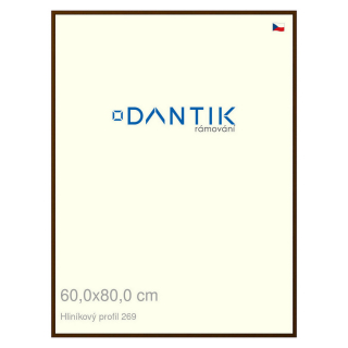 DANTIK rámeček 60x80 | ALU profil 7269 Hnědá umbra broušená (Plexi Čiré)