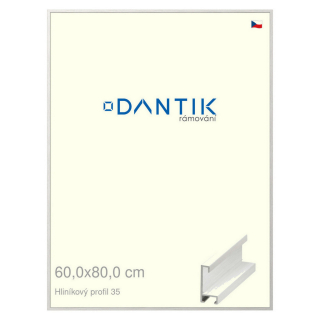 DANTIK rámeček 60x80 | ALU profil 6035 Dýha bílá (Plexi Čiré)
