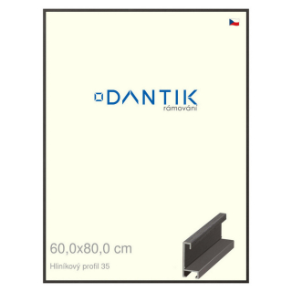 DANTIK rámeček 60x80 | ALU profil 6035 Dýha černá (Plexi Čiré)