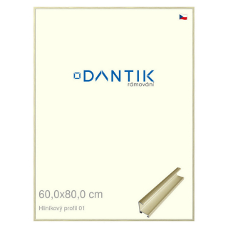 DANTIK rámeček 60x80 | ALU profil 7001 zlatá lesklá alternativa (Plexi Čiré)
