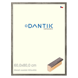 DANTIK rámeček 60x80 | Metalli oidati AGsvětlá (Plexi Čiré)