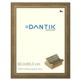 DANTIK rámeček 60x80 | HRAD stříbrná patina (Plexi Čiré)
