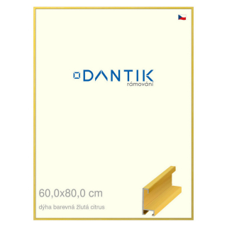 DANTIK rámeček 60x80 | ALU profil 6035 Dýha barevná žlutá citrus (Plexi Čiré)