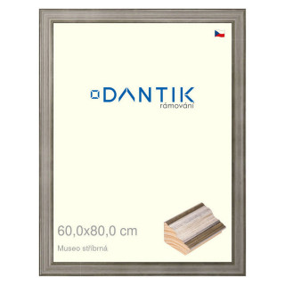 DANTIK rámeček 60x80 | Museo stříbrná (Plexi Čiré)