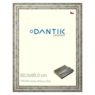 DANTIK rámeček 60x80 | TRITON široký stříbrný (Plexi Čiré)