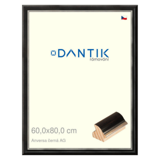 DANTIK rámeček 60x80 | ANIVERSA černá AG (Plexi Čiré)