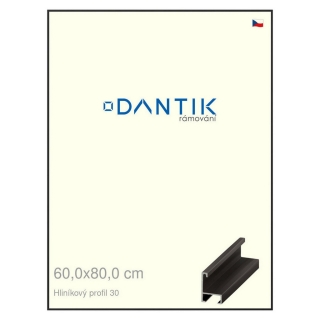 DANTIK rámeček 60x80 | ALU profil 6030 Černá matná (Plexi Čiré)