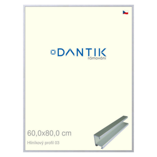 DANTIK rámeček 60x80 | ALU profil 7003 Stříbrná matná (Plexi Čiré)