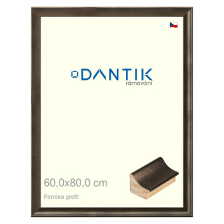 DANTIK rámeček 60x80 | Ferrosa grafit (Plexi Čiré)