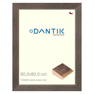 DANTIK rámeček 60x80 | TOMAS šedá velká (Plexi Čiré)