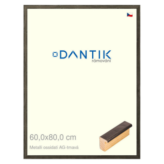 DANTIK rámeček 60x80 | Metalli oidati AG tmavá (Plexi Čiré)