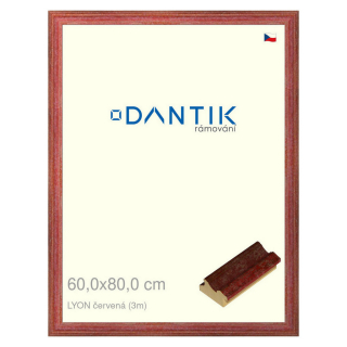 DANTIK rámeček 60x80 | LYON červená (Plexi Čiré)
