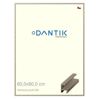 DANTIK rámeček 60x80 | ALU profil 6220 champagne (Plexi Čiré)