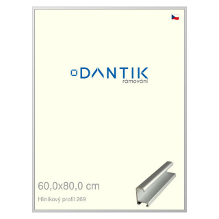 DANTIK rámeček 60x80 | ALU profil 7269 Stříbrná matná (Plexi Čiré)