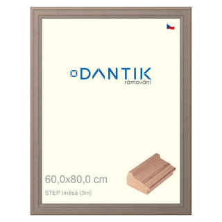 DANTIK rámeček 60x80 | STEP hnědá (Plexi Čiré)