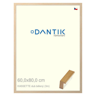 DANTIK rámeček 60x80 | KASSETTE dub bělený (Plexi Čiré)