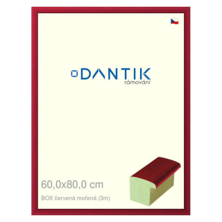 DANTIK rámeček 60x80 | BOX červená mořená (Plexi Čiré)