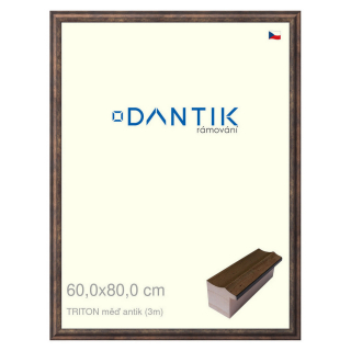 DANTIK rámeček 60x80 | TRITON měď antik (Plexi Čiré)