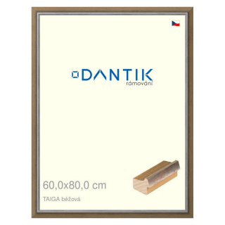 DANTIK rámeček 60x80 | TAIGA béžová (Plexi Čiré)