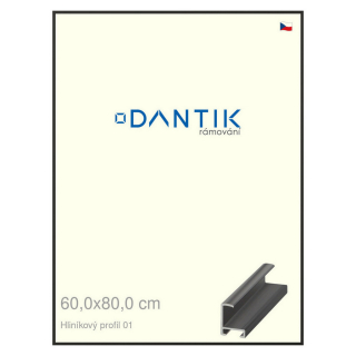 DANTIK rámeček 60x80 | ALU profil 6001 Černá matná (Plexi Čiré)