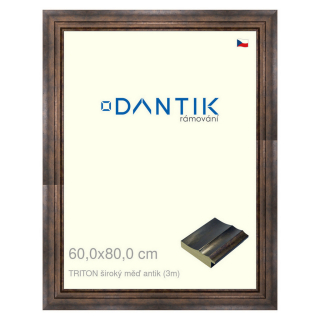 DANTIK rámeček 60x80 | TRITON široký měď antik (Plexi Čiré)