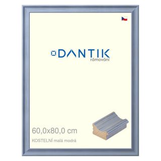 DANTIK rámeček 60x80 | KOSTELNÍ malá modrá (Plexi Čiré)